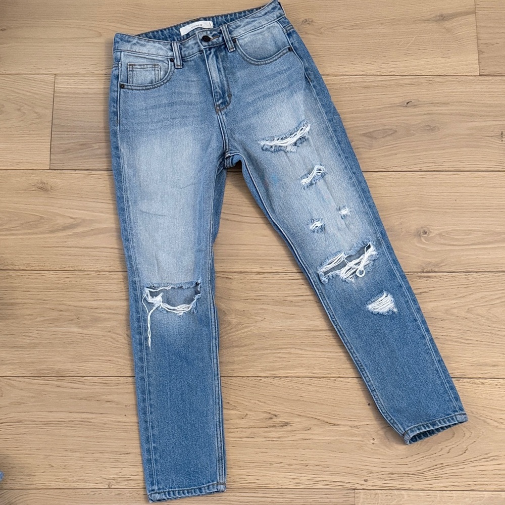 HIDDEN distressed straight leg jeans